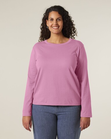 Stella Muser Long Sleeve - Das Iconic Langarm-Damen-T-Shirt - Bubble Pink - L bedrucken, Art.-Nr. STTW219C1291L