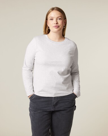 Stella Muser Long Sleeve - Das Iconic Langarm-Damen-T-Shirt - Cool Heather Grey - XL bedrucken, Art.-Nr. STTW219C1461X