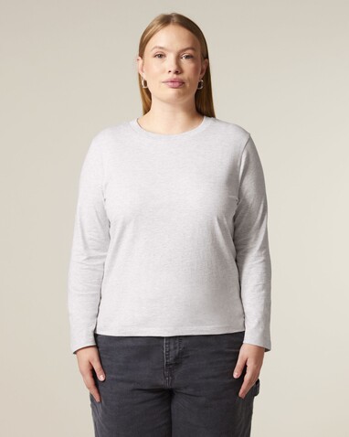 Stella Muser Long Sleeve - Das Iconic Langarm-Damen-T-Shirt - Cool Heather Grey - M bedrucken, Art.-Nr. STTW219C1461M