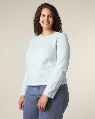 Stella Muser Long Sleeve - Das Iconic Langarm-Damen-T-Shirt - Blue Ice - XL bedrucken, Art.-Nr. STTW219C7281X