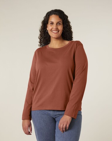 Stella Muser Long Sleeve - Das Iconic Langarm-Damen-T-Shirt - Heritage Brown - L bedrucken, Art.-Nr. STTW219C7301L