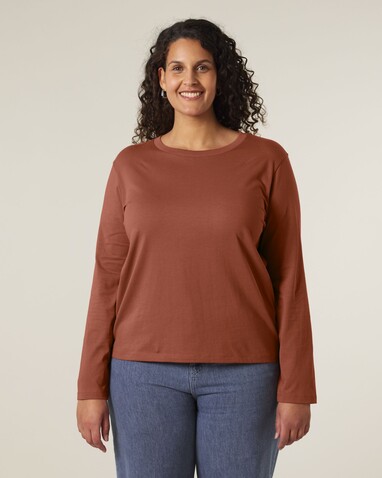 Stella Muser Long Sleeve - Das Iconic Langarm-Damen-T-Shirt - Heritage Brown - L bedrucken, Art.-Nr. STTW219C7301L