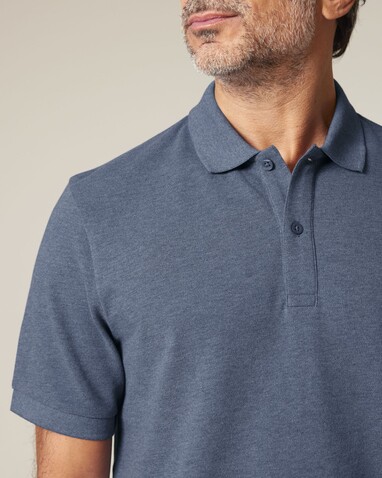 Prepster 2.0 - Das Unisex-Polo - Dark Heather Blue - 3XL bedrucken, Art.-Nr. STPU222C6523X