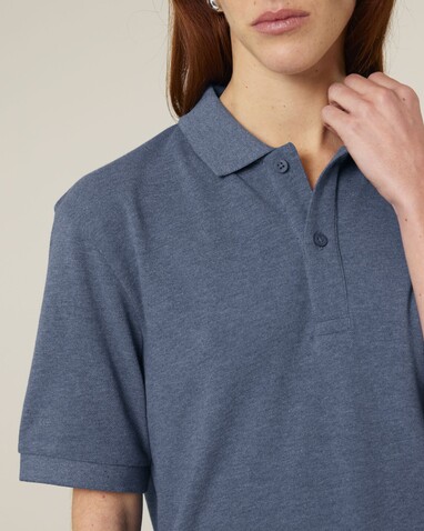Prepster 2.0 - Das Unisex-Polo - Dark Heather Blue - L bedrucken, Art.-Nr. STPU222C6521L