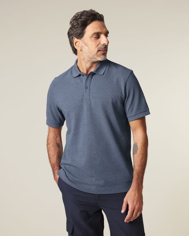 Prepster 2.0 - Das Unisex-Polo - Dark Heather Blue - M bedrucken, Art.-Nr. STPU222C6521M Prepster 2.0 - Das Unisex-Polo - Dark Heather Blue - M bedrucken, Art.-Nr. STPU222C6521M