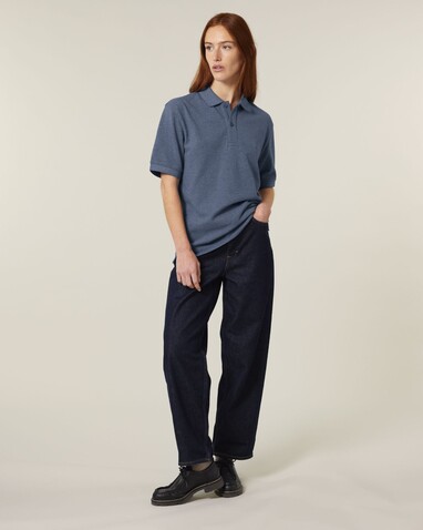 Prepster 2.0 - Das Unisex-Polo - Dark Heather Blue - L bedrucken, Art.-Nr. STPU222C6521L