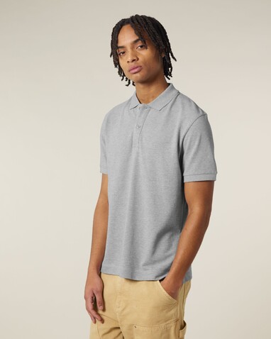 Prepster 2.0 - Das Unisex-Polo - Heather Grey - 4XL bedrucken, Art.-Nr. STPU222C2504X