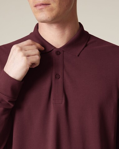 Prepster 2.0 Long Sleeve - Das Langarm-Unisex-Polo - Burgundy - M bedrucken, Art.-Nr. STPU223C2441M