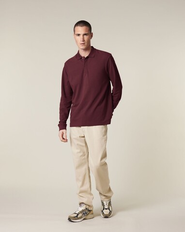 Prepster 2.0 Long Sleeve - Das Langarm-Unisex-Polo - Burgundy - M bedrucken, Art.-Nr. STPU223C2441M