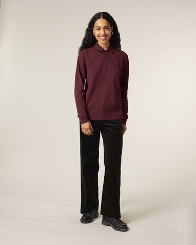Prepster 2.0 Long Sleeve - Das Langarm-Unisex-Polo - Burgundy - M bedrucken, Art.-Nr. STPU223C2441M