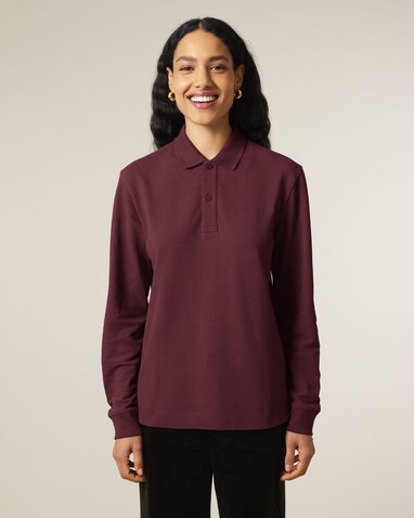 Prepster 2.0 Long Sleeve - Das Langarm-Unisex-Polo - Burgundy - S bedrucken, Art.-Nr. STPU223C2441S