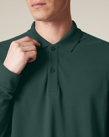 Prepster 2.0 Long Sleeve - Das Langarm-Unisex-Polo - Glazed Green - L bedrucken, Art.-Nr. STPU223C0361L
