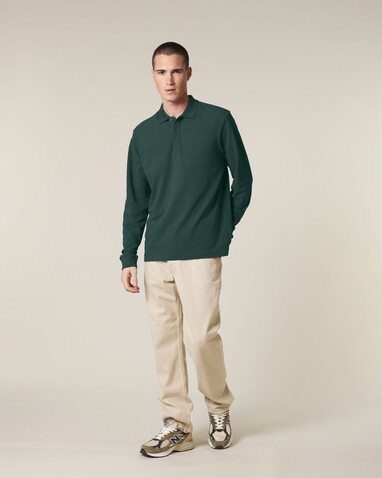 Prepster 2.0 Long Sleeve - Das Langarm-Unisex-Polo - Glazed Green - XL bedrucken, Art.-Nr. STPU223C0361X