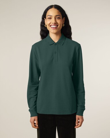 Prepster 2.0 Long Sleeve - Das Langarm-Unisex-Polo - Glazed Green - XL bedrucken, Art.-Nr. STPU223C0361X
