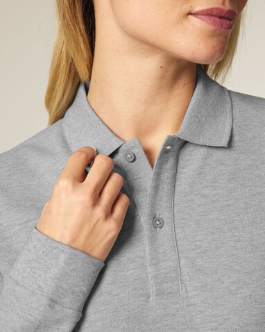 Prepster 2.0 Long Sleeve - Das Langarm-Unisex-Polo - Heather Grey - XXL bedrucken, Art.-Nr. STPU223C2502X