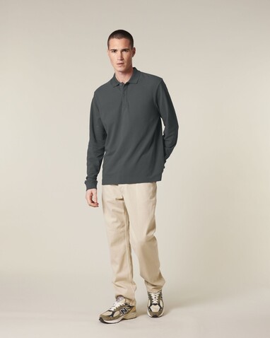 Prepster 2.0 Long Sleeve - Das Langarm-Unisex-Polo - Anthracite - XL bedrucken, Art.-Nr. STPU223C2531X