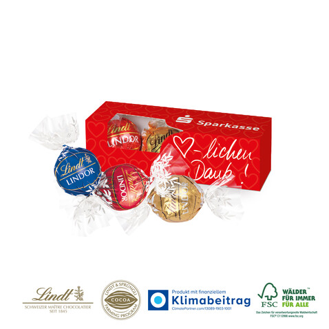 LINDT LINDOR PRÄSENT, 3ER bedrucken, Art.-Nr. 91004