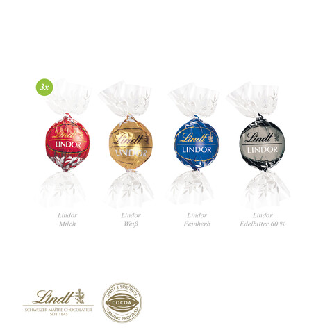 LINDT LINDOR PRÄSENT, 3ER bedrucken, Art.-Nr. 91004