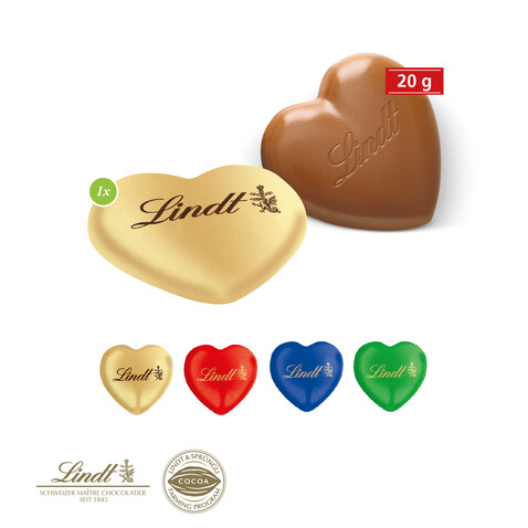 LINDT HERZ, 20 g IM WERBEBRIEFCHEN bedrucken, Art.-Nr. 91009 LINDT HERZ, 20 g IM WERBEBRIEFCHEN bedrucken, Art.-Nr. 91009