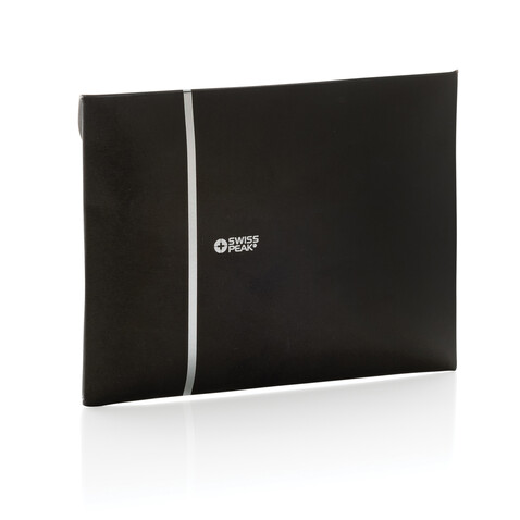 Magstand magnetische Handytasche mit Ständer aus RCS rec. PU schwarz bedrucken, Art.-Nr. P301.7501