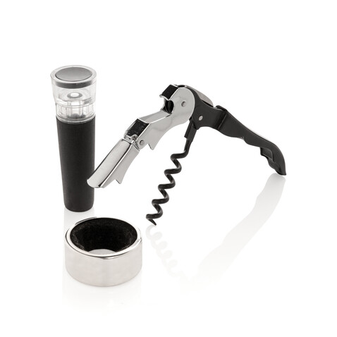 Vino 3-tlg. Sommelier Set silber bedrucken, Art.-Nr. P911.072 Vino 3-tlg. Sommelier Set silber bedrucken, Art.-Nr. P911.072