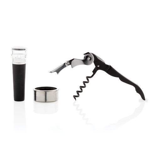 Vino 3-tlg. Sommelier Set silber bedrucken, Art.-Nr. P911.072 Vino 3-tlg. Sommelier Set silber bedrucken, Art.-Nr. P911.072