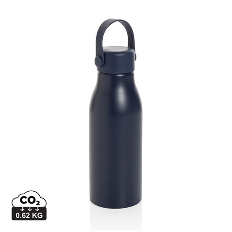 Pluto Flasche aus RCS-zertifiziert recyceltem Alu 680ml navy blau bedrucken, Art.-Nr. P437.0425