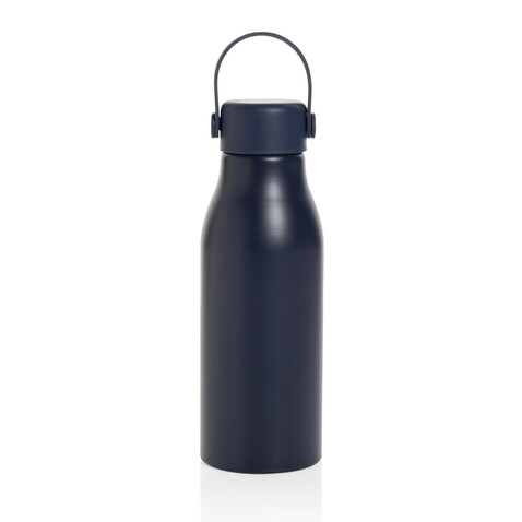 Pluto Flasche aus RCS-zertifiziert recyceltem Alu 680ml navy blau bedrucken, Art.-Nr. P437.0425