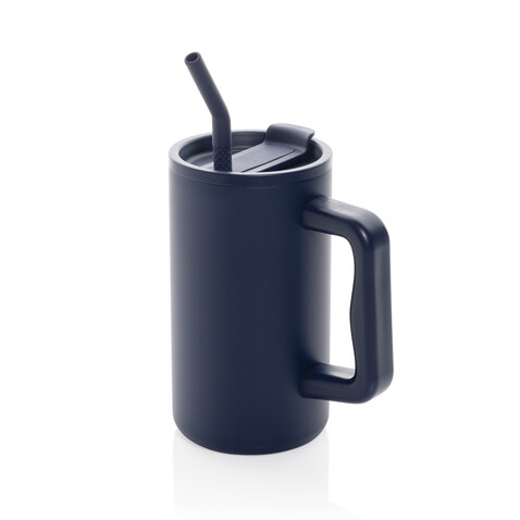 Cube Becher aus RCS recyceltem Stahl 800ml navy blau bedrucken, Art.-Nr. P437.3125 Cube Becher aus RCS recyceltem Stahl 800ml navy blau bedrucken, Art.-Nr. P437.3125