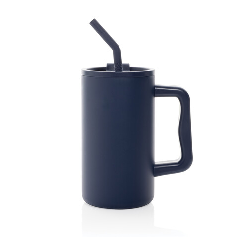 Cube Becher aus RCS recyceltem Stahl 800ml navy blau bedrucken, Art.-Nr. P437.3125 Cube Becher aus RCS recyceltem Stahl 800ml navy blau bedrucken, Art.-Nr. P437.3125