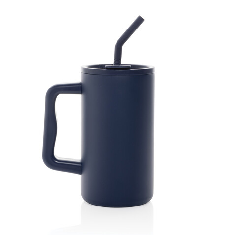 Cube Becher aus RCS recyceltem Stahl 800ml navy blau bedrucken, Art.-Nr. P437.3125 Cube Becher aus RCS recyceltem Stahl 800ml navy blau bedrucken, Art.-Nr. P437.3125