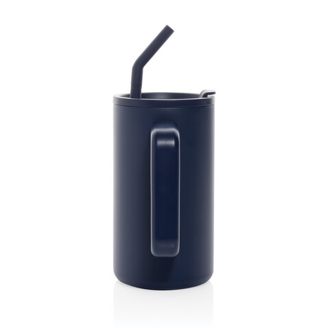 Cube Becher aus RCS recyceltem Stahl 800ml navy blau bedrucken, Art.-Nr. P437.3125 Cube Becher aus RCS recyceltem Stahl 800ml navy blau bedrucken, Art.-Nr. P437.3125