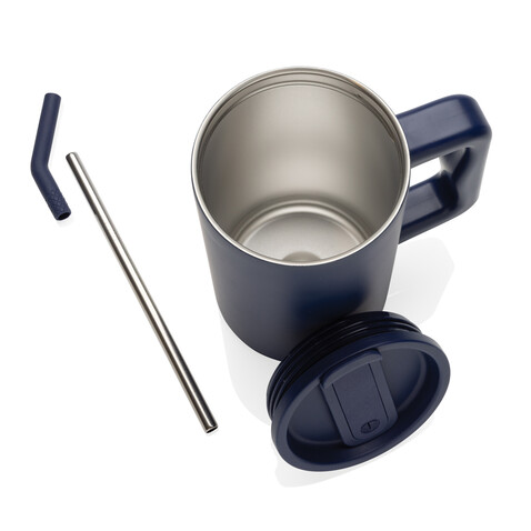 Cube Becher aus RCS recyceltem Stahl 800ml navy blau bedrucken, Art.-Nr. P437.3125 Cube Becher aus RCS recyceltem Stahl 800ml navy blau bedrucken, Art.-Nr. P437.3125