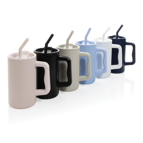 Cube Becher aus RCS recyceltem Stahl 800ml navy blau bedrucken, Art.-Nr. P437.3125 Cube Becher aus RCS recyceltem Stahl 800ml navy blau bedrucken, Art.-Nr. P437.3125