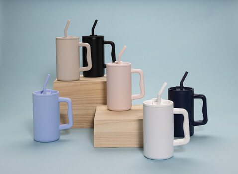 Cube Becher aus RCS recyceltem Stahl 800ml navy blau bedrucken, Art.-Nr. P437.3125 Cube Becher aus RCS recyceltem Stahl 800ml navy blau bedrucken, Art.-Nr. P437.3125