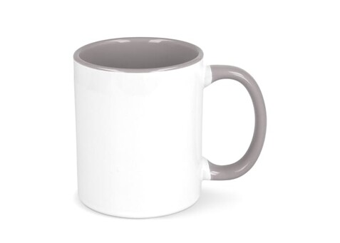 Oslo Sublimationsbecher farbig innen & Griff 300ml - Weiss / Grau bedrucken, Art.-Nr. LT51164-N0161 Oslo Sublimationsbecher farbig innen & Griff 300ml - Weiss / Grau bedrucken, Art.-Nr. LT51164-N0161