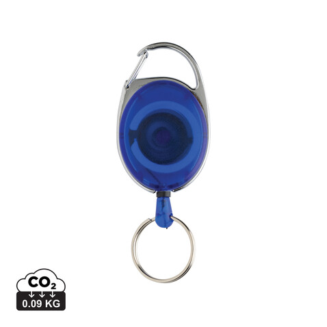Roller-Clip-Schlüsselanhänger aus RCS recyceltem ABS blau bedrucken, Art.-Nr. P191.6505 Roller-Clip-Schlüsselanhänger aus RCS recyceltem ABS blau bedrucken, Art.-Nr. P191.6505
