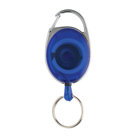 Roller-Clip-Schlüsselanhänger aus RCS recyceltem ABS blau bedrucken, Art.-Nr. P191.6505 Roller-Clip-Schlüsselanhänger aus RCS recyceltem ABS blau bedrucken, Art.-Nr. P191.6505