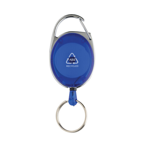 Roller-Clip-Schlüsselanhänger aus RCS recyceltem ABS blau bedrucken, Art.-Nr. P191.6505 Roller-Clip-Schlüsselanhänger aus RCS recyceltem ABS blau bedrucken, Art.-Nr. P191.6505