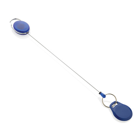 Roller-Clip-Schlüsselanhänger aus RCS recyceltem ABS blau bedrucken, Art.-Nr. P191.6505 Roller-Clip-Schlüsselanhänger aus RCS recyceltem ABS blau bedrucken, Art.-Nr. P191.6505
