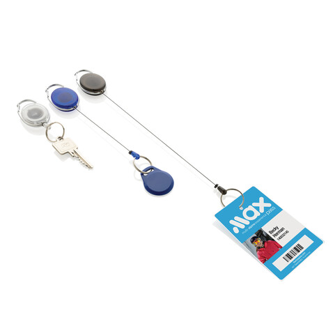 Roller-Clip-Schlüsselanhänger aus RCS recyceltem ABS blau bedrucken, Art.-Nr. P191.6505 Roller-Clip-Schlüsselanhänger aus RCS recyceltem ABS blau bedrucken, Art.-Nr. P191.6505