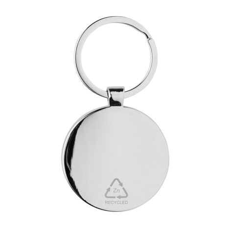 Schlüsselanhänger aus RCS rec. Zinklegierung mit Bambus silber, braun bedrucken, Art.-Nr. P191.6709 Schlüsselanhänger aus RCS rec. Zinklegierung mit Bambus silber, braun bedrucken, Art.-Nr. P191.6709