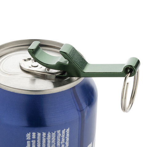 Flaschen- und Dosenöffner aus RCS recyceltem Aluminium grün bedrucken, Art.-Nr. P191.7207 Flaschen- und Dosenöffner aus RCS recyceltem Aluminium grün bedrucken, Art.-Nr. P191.7207