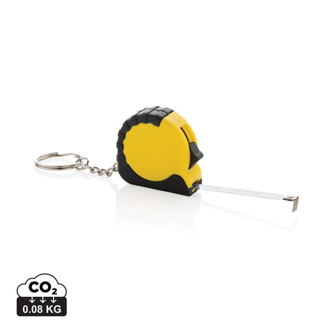 MeasureMate 1m Schlüsselband aus RCS recyceltem ABS gelb bedrucken, Art.-Nr. P191.7306