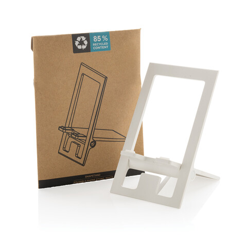 SnapStand faltbarer Telefonständer aus RCS recyceltem ABS weiß bedrucken, Art.-Nr. P301.4103 SnapStand faltbarer Telefonständer aus RCS recyceltem ABS weiß bedrucken, Art.-Nr. P301.4103