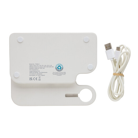 Joltz dual 15W-Ladegerät aus RCS rec. ABS mit iWatch-Slot weiß bedrucken, Art.-Nr. P308.6103 Joltz dual 15W-Ladegerät aus RCS rec. ABS mit iWatch-Slot weiß bedrucken, Art.-Nr. P308.6103