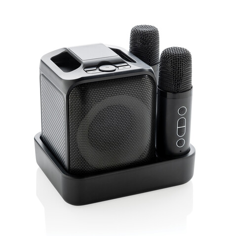 Singvibe Karaoke-Set mit Doppelmikrofon aus RCS rec. ABS schwarz bedrucken, Art.-Nr. P331.0601 Singvibe Karaoke-Set mit Doppelmikrofon aus RCS rec. ABS schwarz bedrucken, Art.-Nr. P331.0601