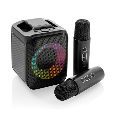 Singvibe Karaoke-Set mit Doppelmikrofon aus RCS rec. ABS schwarz bedrucken, Art.-Nr. P331.0601 Singvibe Karaoke-Set mit Doppelmikrofon aus RCS rec. ABS schwarz bedrucken, Art.-Nr. P331.0601