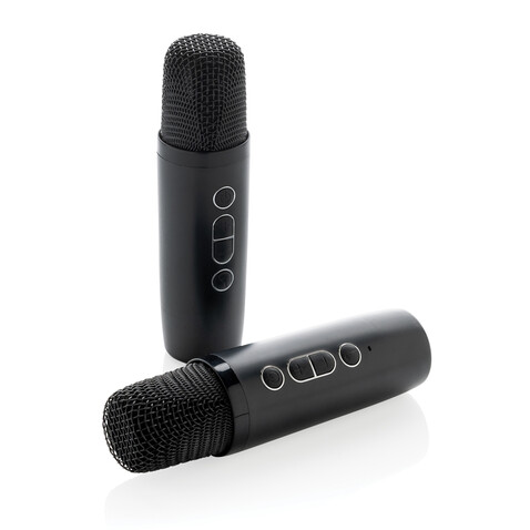 Singvibe Karaoke-Set mit Doppelmikrofon aus RCS rec. ABS schwarz bedrucken, Art.-Nr. P331.0601 Singvibe Karaoke-Set mit Doppelmikrofon aus RCS rec. ABS schwarz bedrucken, Art.-Nr. P331.0601