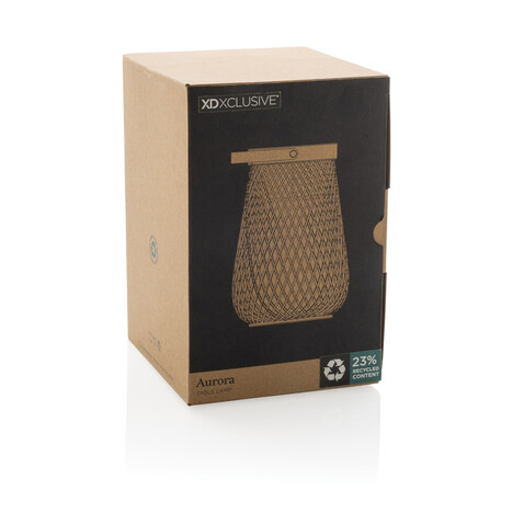 Aurora USB-Tischlampe aus RCS recyceltem ABS grau bedrucken, Art.-Nr. P513.7502